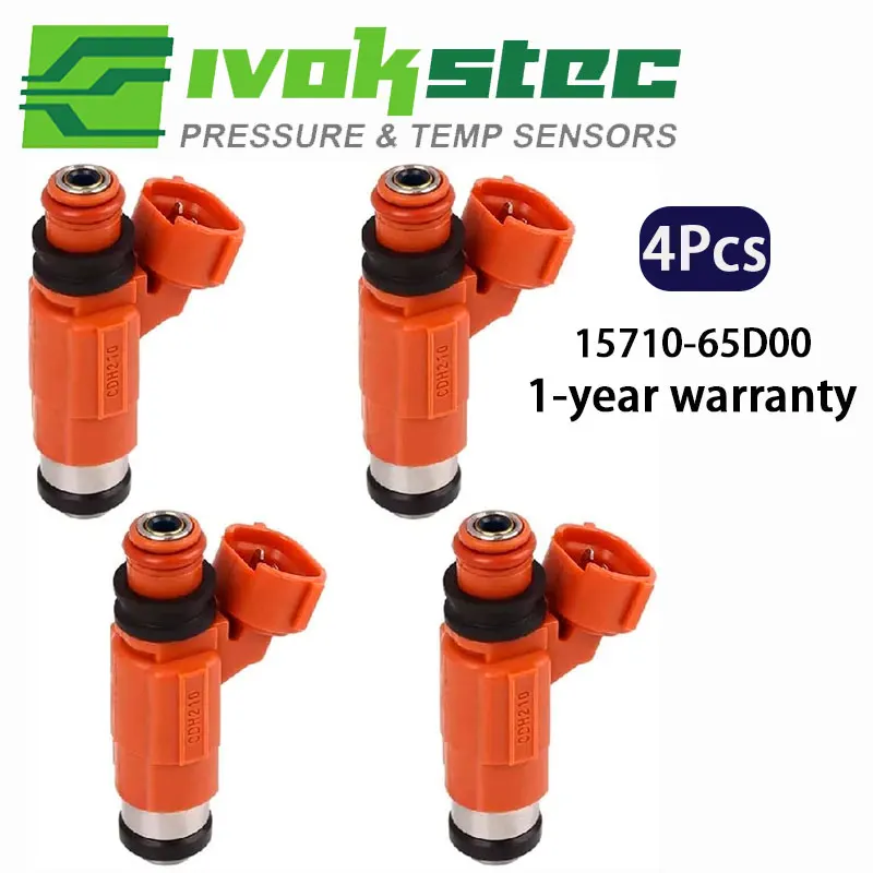 Set of 4 Pieces Fuel Injectors for Yamaha F115 HP Outboard 2000-2011 68V-8A360-00-00 CDH210 INP-771 15710-65D00