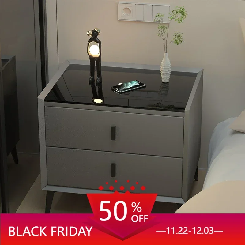 

Auxiliary Cabinet Storage Cabinets Bedside Tables Desk Living Room Black Nightstand Sofa Headboard Nordic Created Mesa De Noche