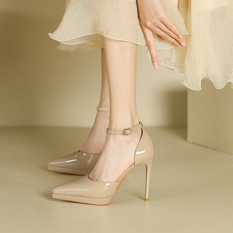 Baotou Hollow Waterproof Table Sandals Women's 2026 Women's Summer New Pointed Stiletto High Heels