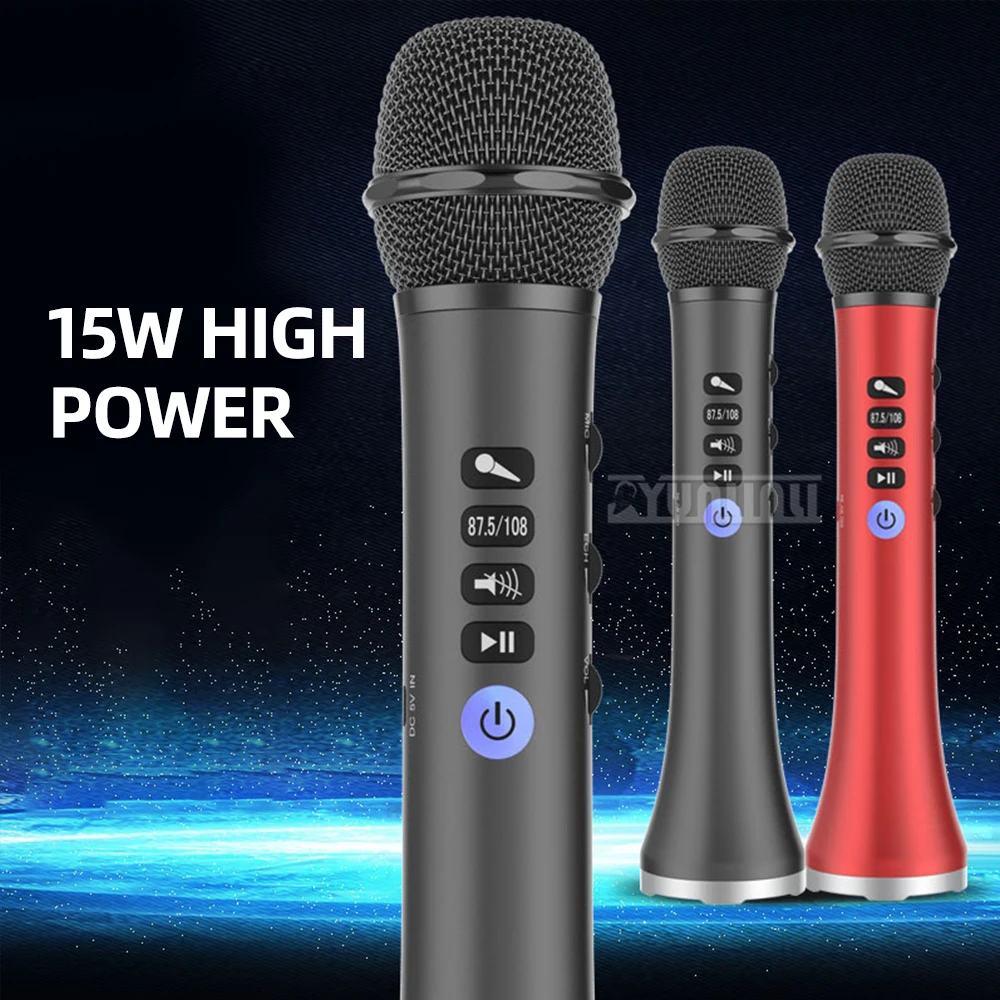 Wireless Bluetooth Karaoke Microphone Portable Home Audio System Mobile Phone Singing Mic with Integrated Sound Quality
