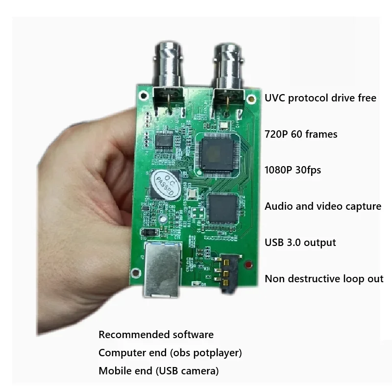 For AHD audio and video capture card module board CVBS USB 1080 analog high-definition drive free with loop out