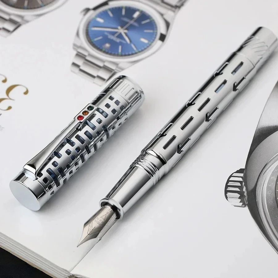 

MAJOHN T6 Fountain Pen Transparent Resin Inner Sleeve F 0.5mm Nib Signature Pen Calligraphy Brush for Practicing Calligraphy