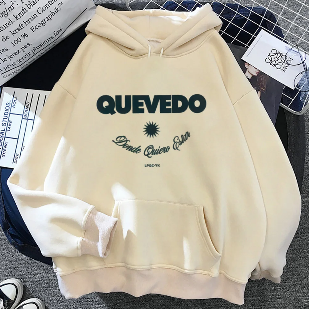 Quevedo hoodies women Fleece funny anime aesthetic tracksuit female harajuku Hood