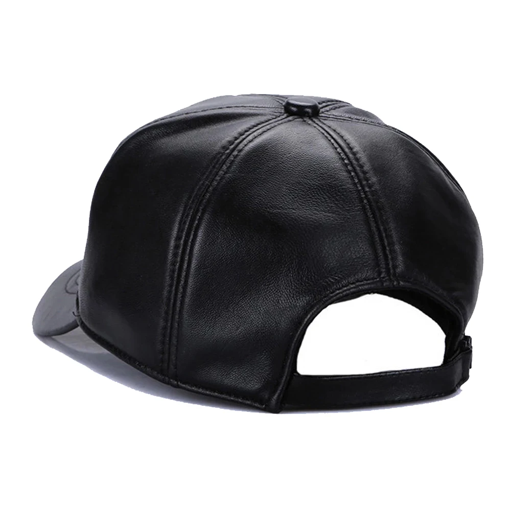 Genuine Leather Hat Men\'s Flat Cap Army baseball Hats gorras 2023 New Sheepskin Leather Cap Brands Caps For Men casquette homme