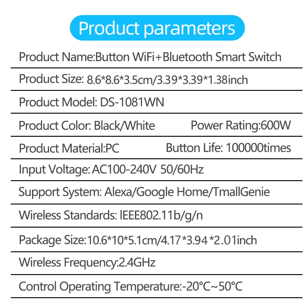 WiFi Smart Wall Light Switch 220V Push Button Smart Life Tuya App Remote Control Works with Alexa Google Home Need Neutral Wire