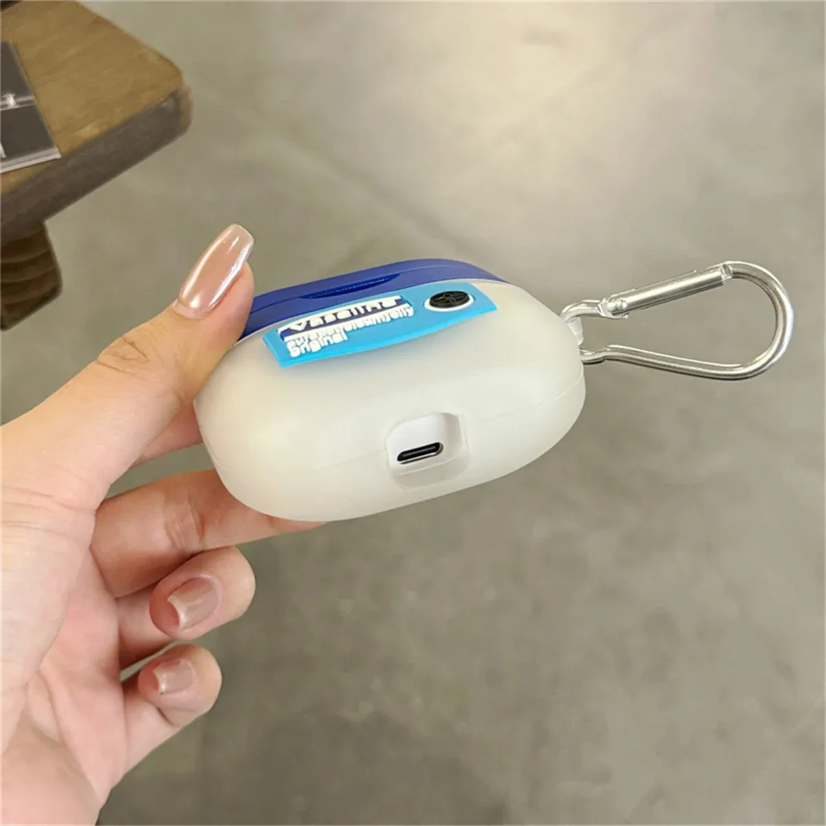 ل AirPods 4 3 2 1 Pro Pro2 حقيبة سماعة الاذن ثلاثية الأبعاد الإبداعية فازلين حافظة سيليكون واقية سماعة صندوق مع غطاء قلادة #4