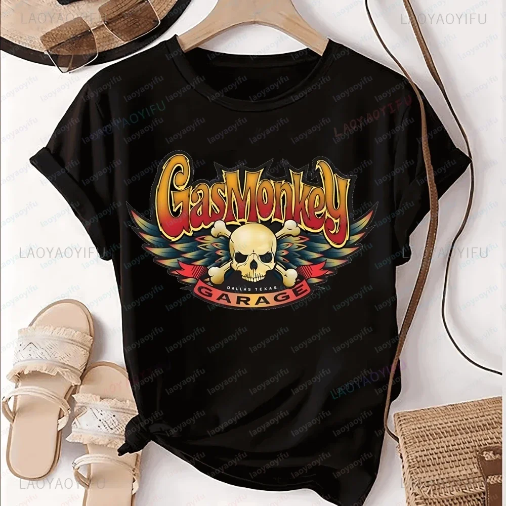 Streetwear Gas Monkey Garage Printed T-shirt Top Gas Monkey Garage Trend Short-sleeved Unisex Shirt Graphic Oversized T-shirt