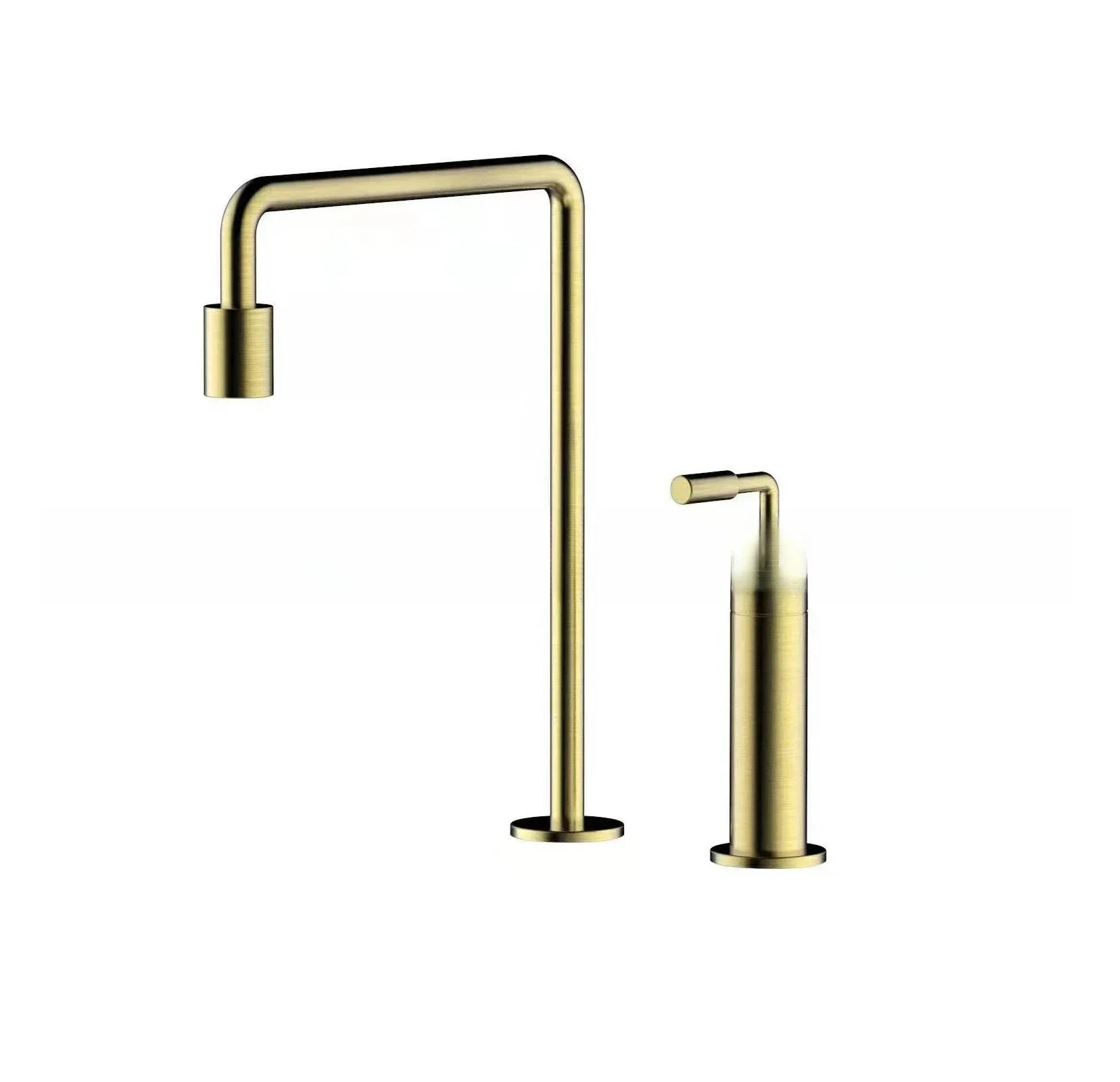 

Seven-character tube split single handle, wire gold faucet double-hole surface, upper basin heightened faucet 31063