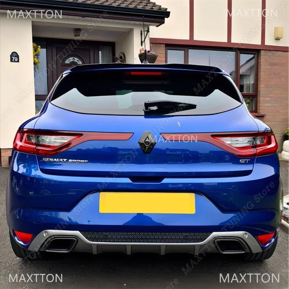 For Renault Megane MK4 Max Style Rear Spoiler Cap Roof Wing Trunk Spoiler Lip Tce Dci 90 100 110 130 2016-2020 Bodykits Tuning