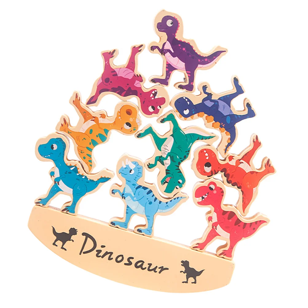 Jouet dinosaure en bois pour enfants, olympiques pour enfants, animaux préhistoriques, blocs en forme de dinosaure