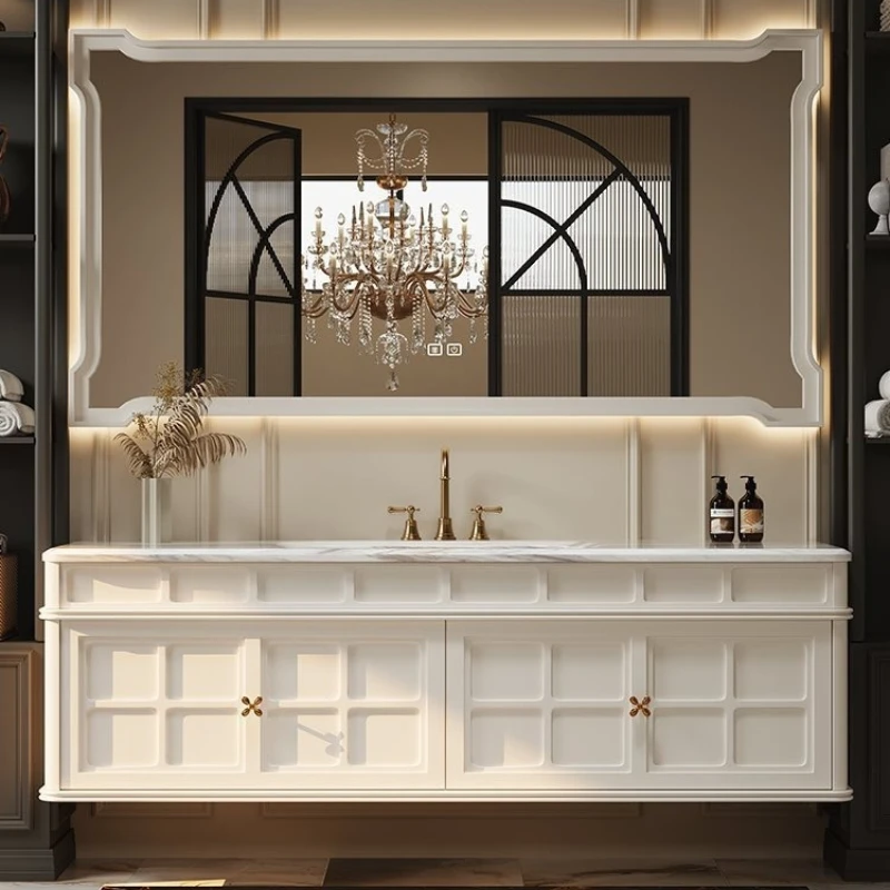 Retro bathroom cabinet combination, toilet washbasin cabinet, bathroom cabinet