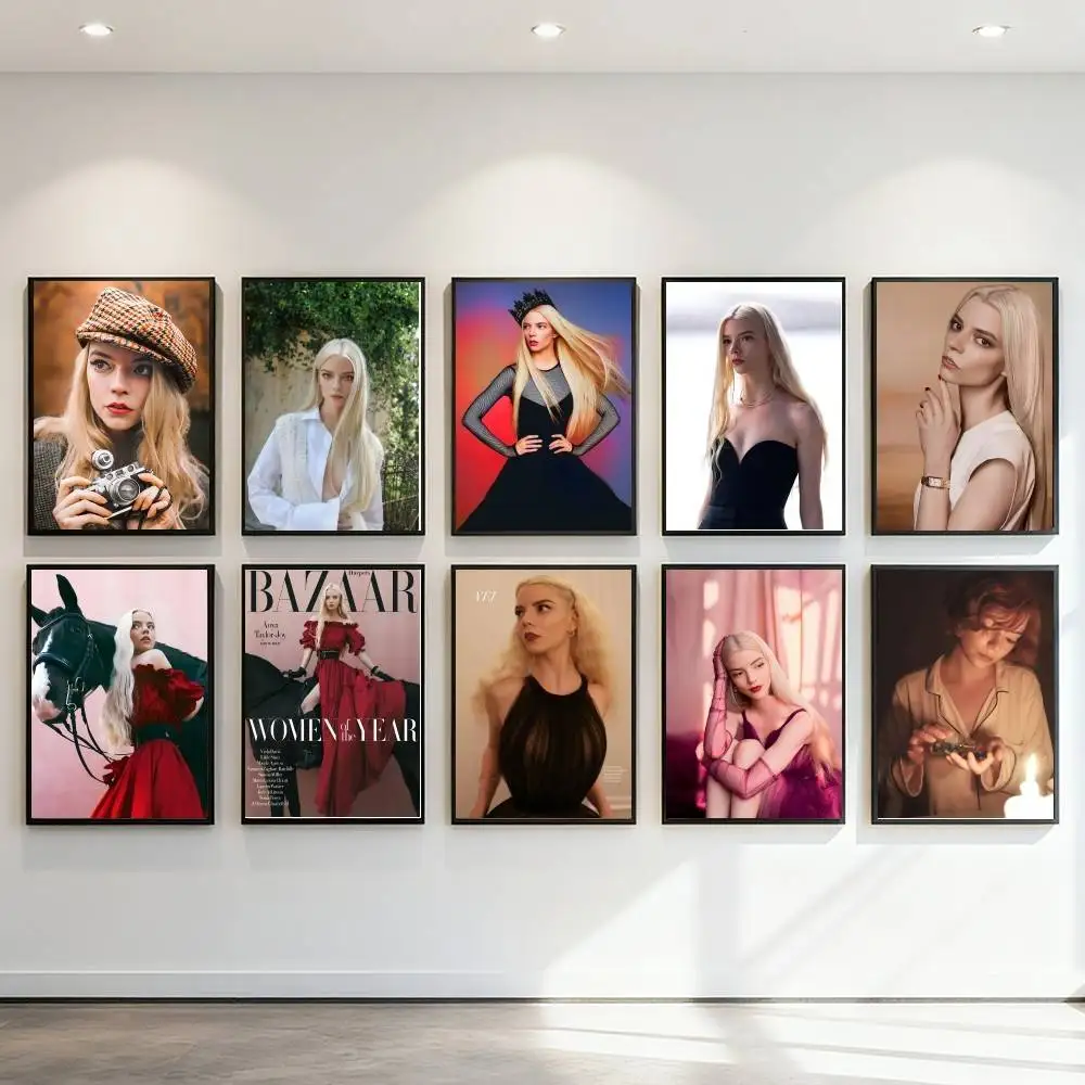 أنثى نجمة أنيا تايلور الفرح ملصق فني ذاتي اللصق مقاوم للماء ورقة ملصق مقهى بار غرفة جدار ديكور