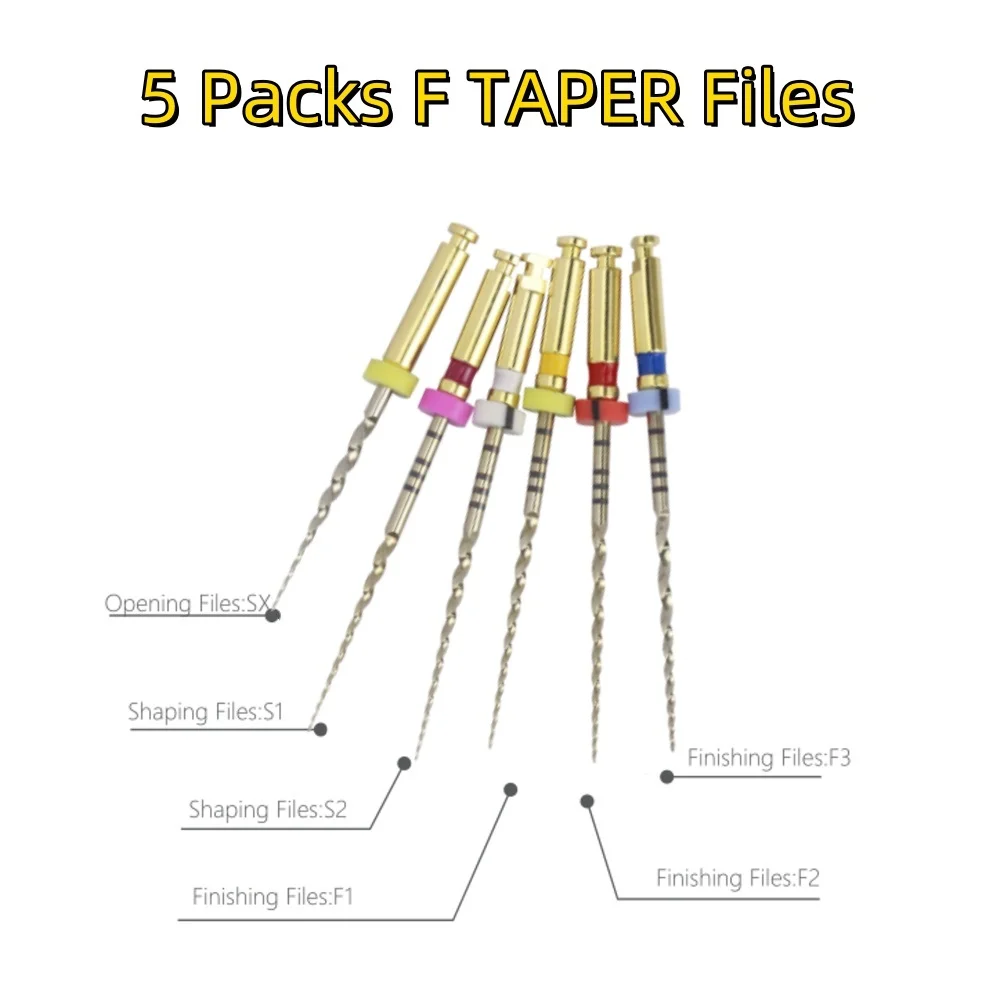 

5Packs Dental SX-F3 Engine Use NiTi F TAPER Rotary File Machine Taper Dentist Tools Nickel Titanium Metal Root Canal File 6PCS