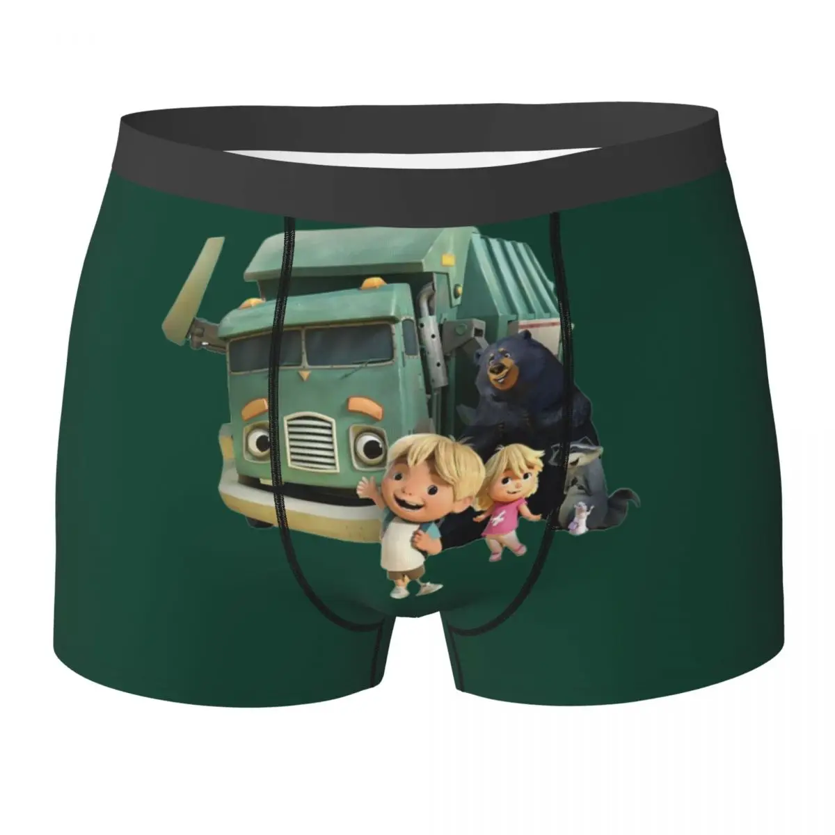 Cuecas boxer shorts caminhão de lixo netflix calcinha masculina roupa interior macia para homme homem namorado presente