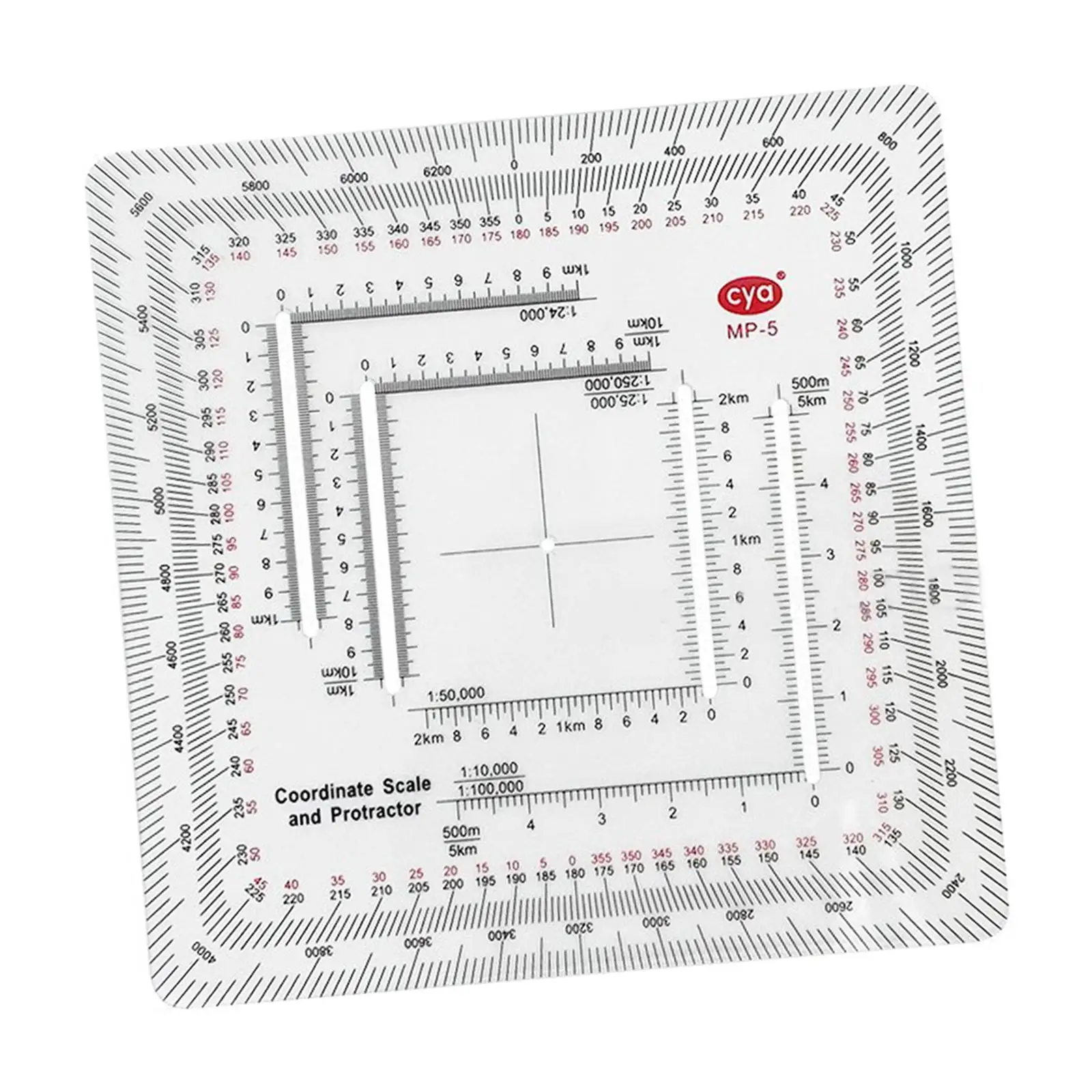 Land Navigation Protractor Coordinate Scale Protractor Map Protractor Topographical for Technical Architecture Drawing Measuring