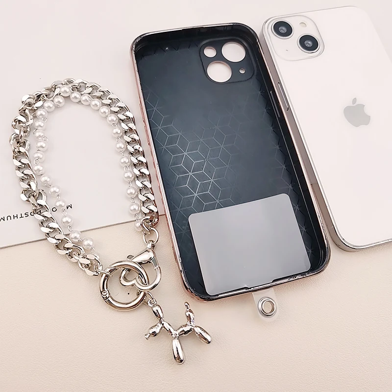 Mobile Phone Lanyard Exquisite Pendant Pendant Wrist Chain Short Hand-held Strap Phone Case with Clip Universal Anti-lost Sling