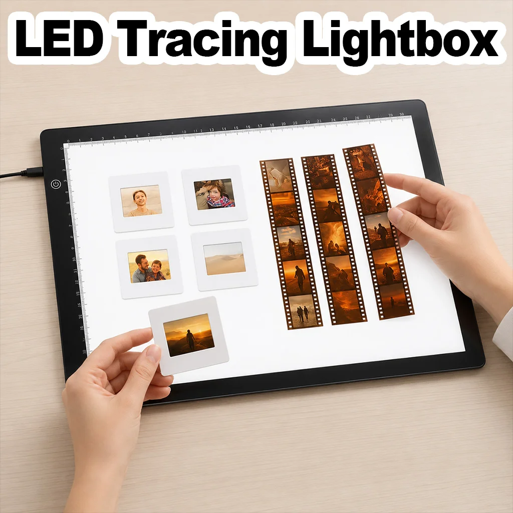 Ultra-Thin Light Box for Slide Viewing Touch Control LED Copy Board Film Negative Scanning Artist Tracing 3 Brightness Levels