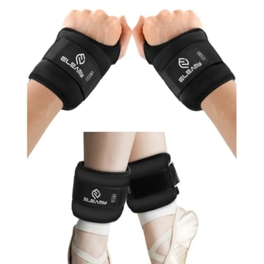 

1 пара утяжелителей для запястий с петлями для большого пальца и 1 пара утяжелителей для лодыжек, общая масса 1 фунт 4 унции, светло-серые, аксессуары для фитнес-тренировок для развития силы.