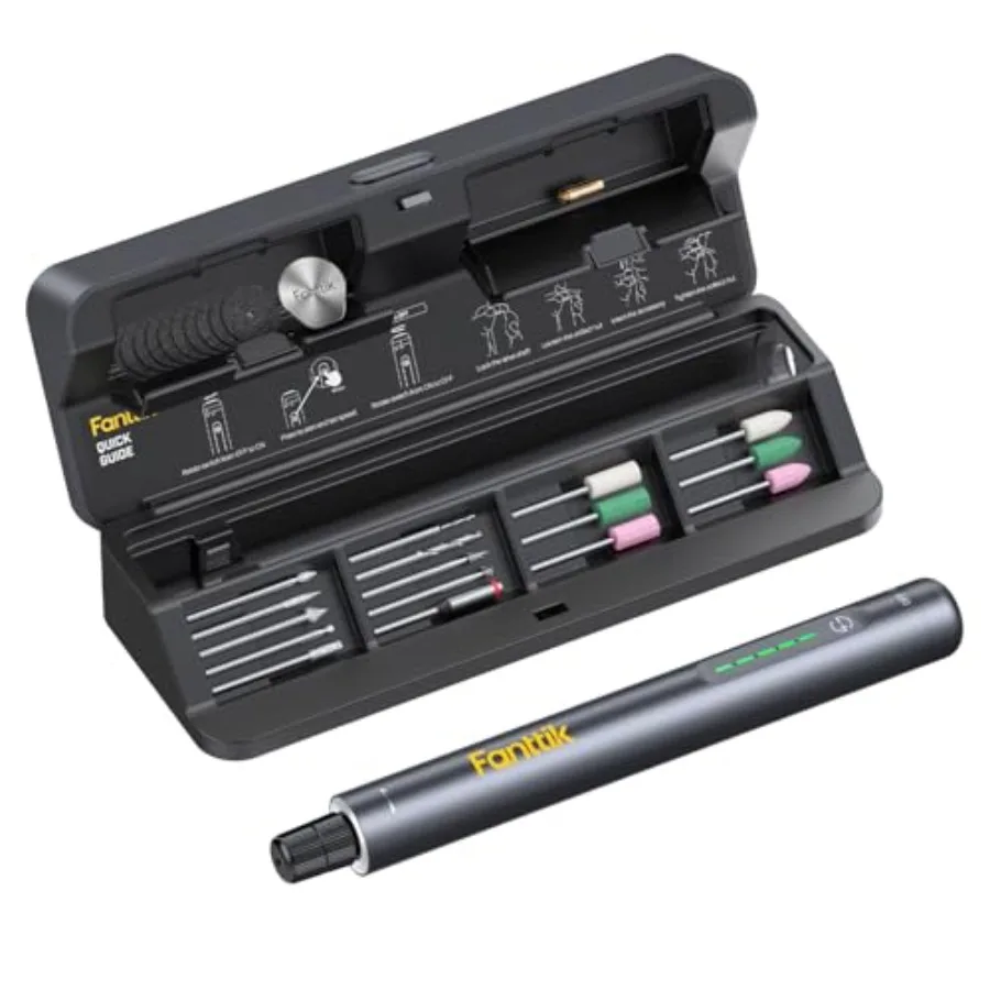 

Мини-гравер Fanttik F2 Master Kit, беспроводной, 5 скоростей, 25000 об/мин, 28 насадок для 3D-печати, финишной обработки и шлифовки