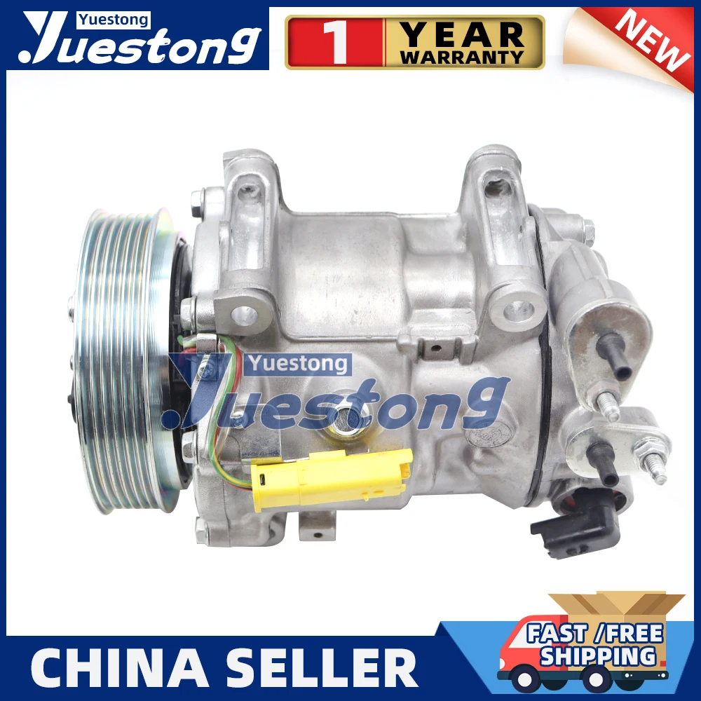 

Компрессор переменного тока SD7C16 для Peugeot 407 607 Citroen C5 9671820480 9683003080 9660555380 6453PQ 6453RG 6453PN 6453RA 6453.PM