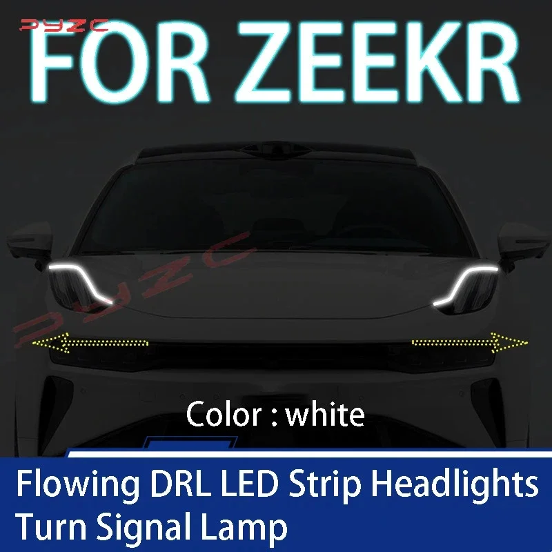 FOR ZEEKR x 001 007 009 MIX M-Vision Flowing DRL LED Strip Headlights Turn Signal Lamp Flexible LED Daytime Running Lights