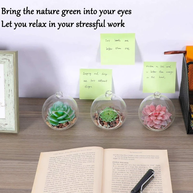G92C Hanging Glass Terrarium Tealight Holder Home Succulenti Vase Hanger