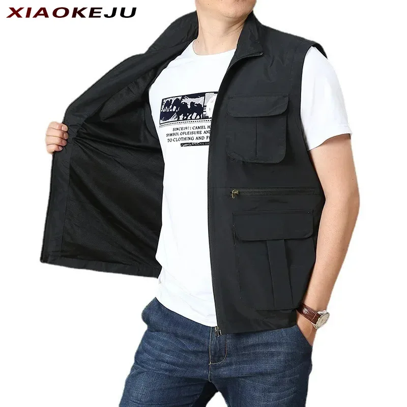 

Waterproof Motorcyclist Suit Vest Fishing Vests Professional Windbreaker MAN Camping Men's Multi-pocket Coat Work Wear Hunting