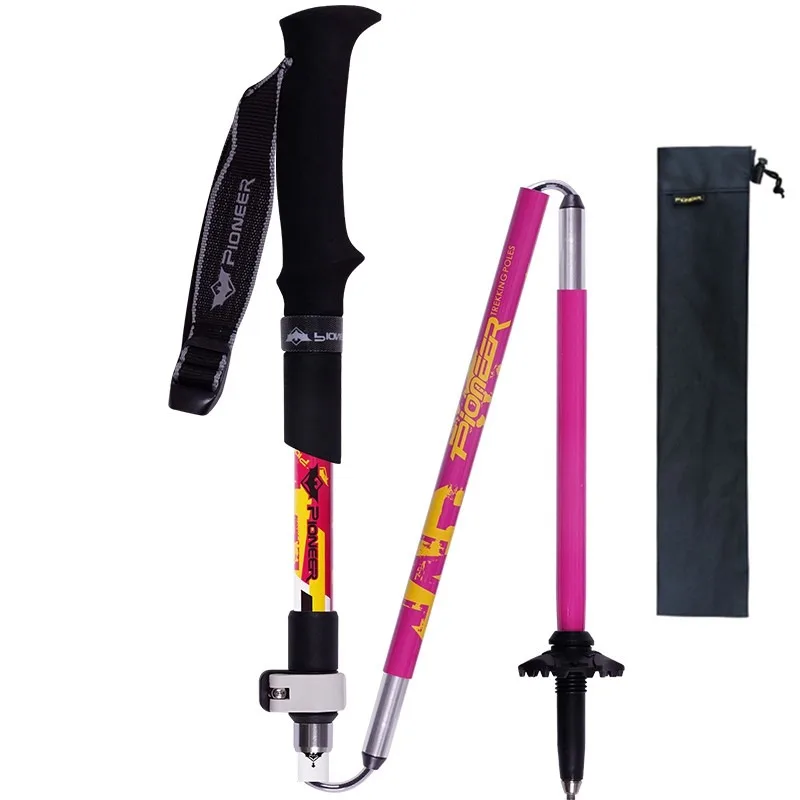 

Ultra-light 5 Section Adjustable Carbon Fiber Aluminum Walking Stick Folding Collapsible Cane Non-slip Rubber Trekking Pole