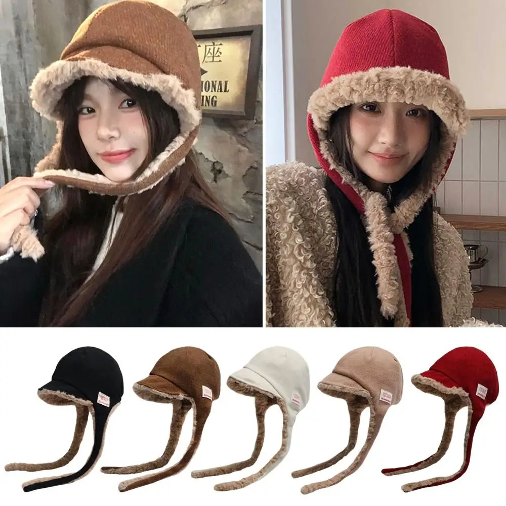 Fashion Thickened Ear Protection Hat Cold Proof Windproof Fleece Cap Comfortable Thermal Warm Hat Outdoor Cycling