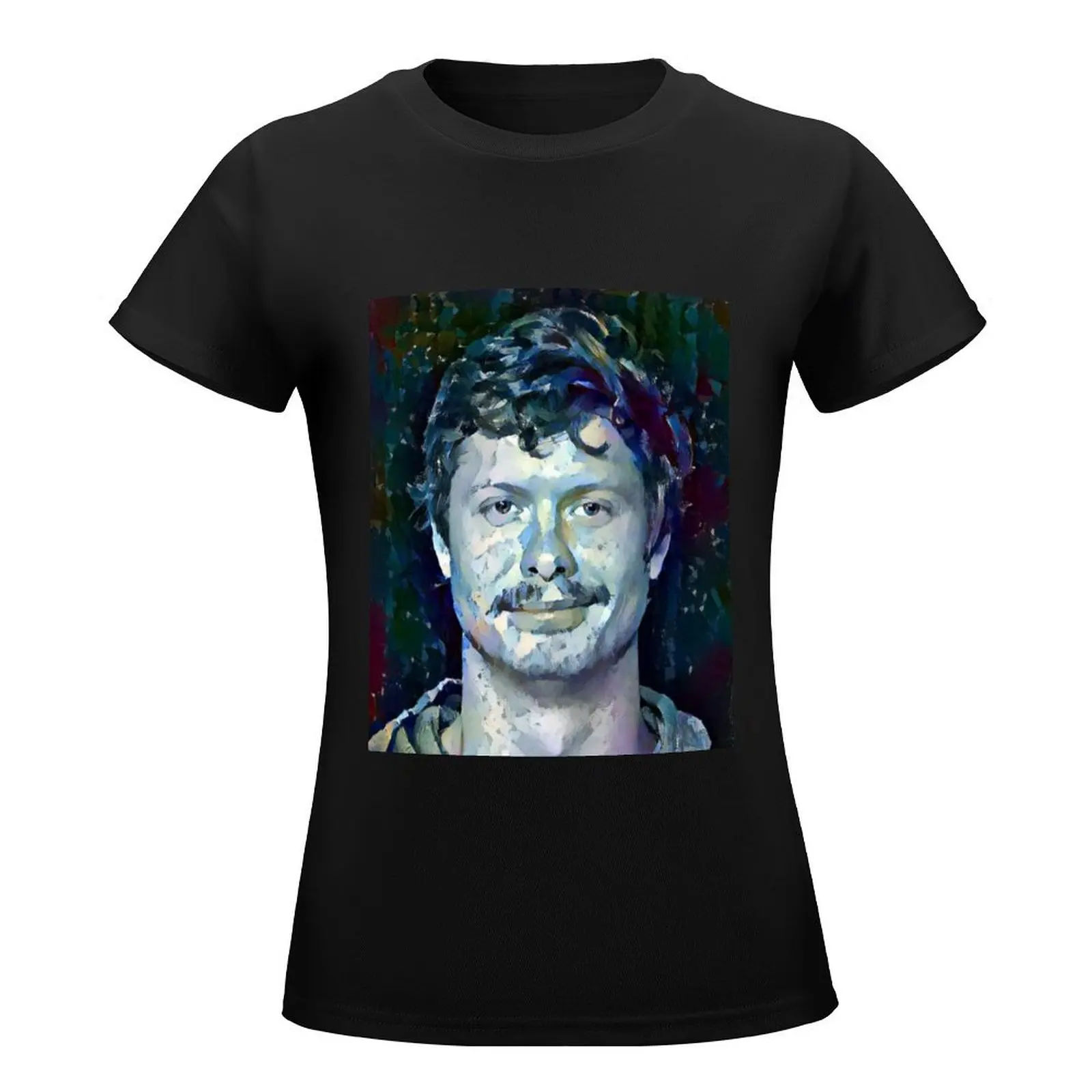 Anders Holm Eccleston Portrait T-Shirt lady clothes oversized Top Women