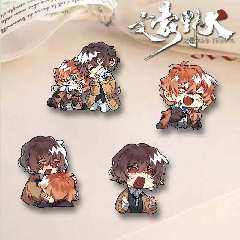 Dazai Osamu Animation Derivative Acrylic 4cm Brooch Nakahara Chuya Double Kawaii Character Expression Backpack Decor Collection