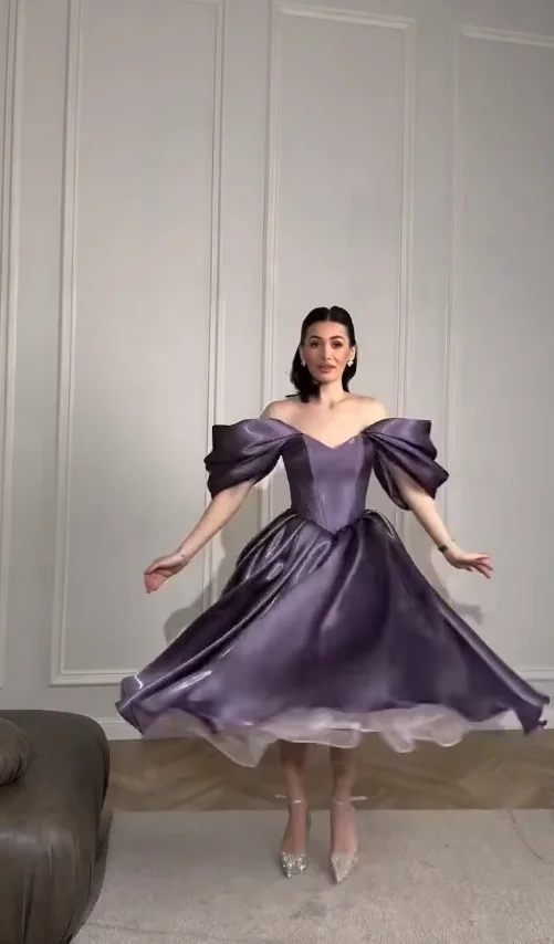 

Dubai Saudi Women's Classic Modern Style Wedding Party attire Purple Evening Dresses Customized High Quality Prom Gowns