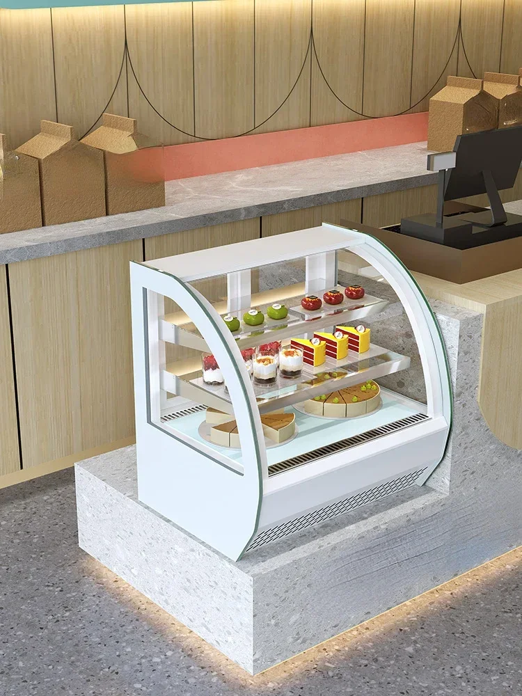 Cake Counter Refrigerated Display Cabinet Commercial Food Glass Fresh Cabinet Desktop Small Air Cooling Frostless Dessert Cake