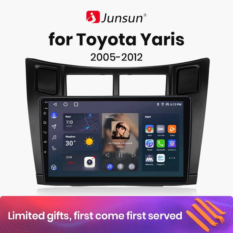 Junsun V1 Pro 8G + 256G для Toyota Yaris 2005 2006 - 2012 автомобильное радио, видеоплееры CarPlay Android Авто GPS No 2 din 2din DVD