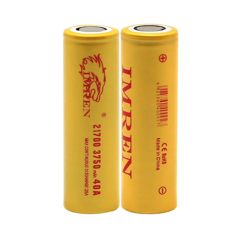 IMREN New Original 21700 3.7V 3750MAH Discharge 40A Battery Li-ion Battery Rechargeable Battery for Flashlights Headlamps Toys