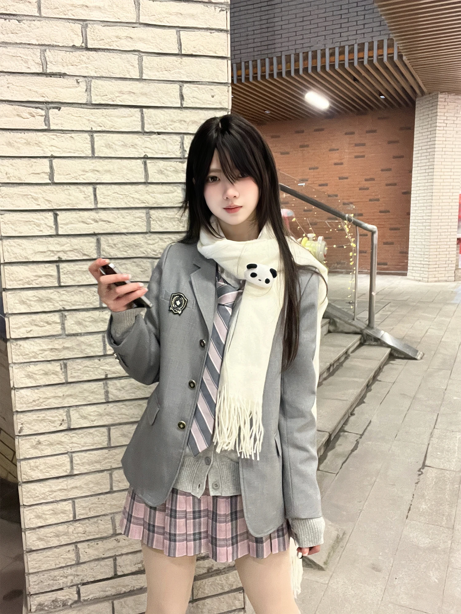 

ay Tee-Button Women's Suit Jaet Spring Autumn Sweet Sle Long Sve Polyester Fabric Regular Length Pure Color