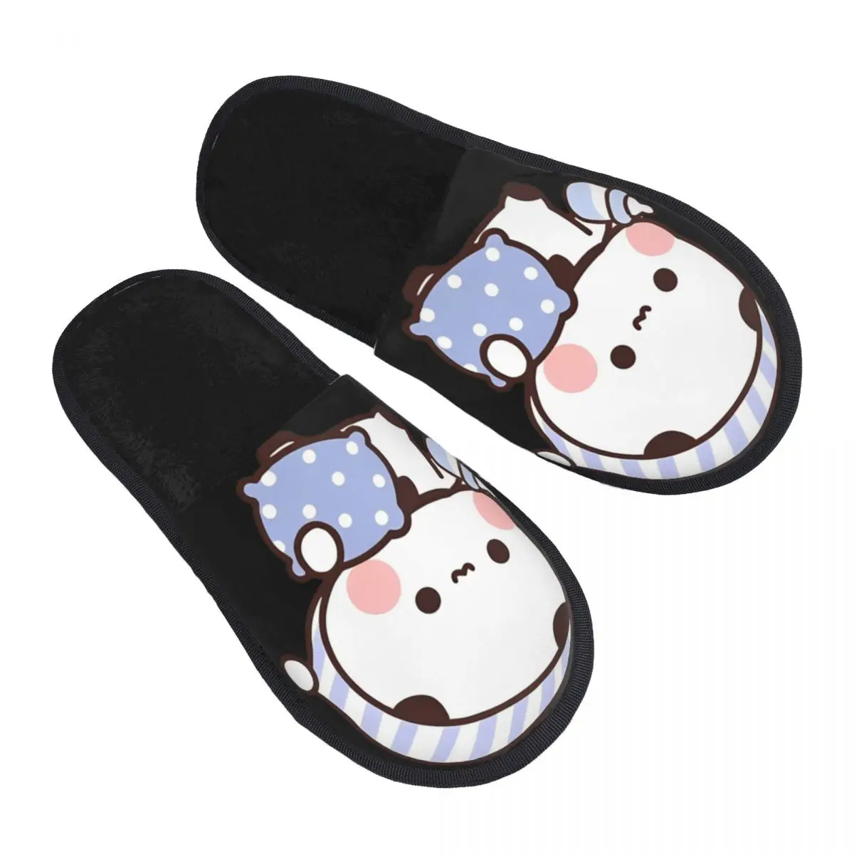 BuBu Panda Going To Sleep Bedroom Slippers with Memory Foam Slipper Gift for Unisex House Shoes with Anti-Skid Sole