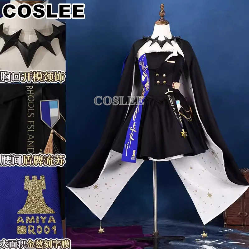 COSLEE Amiya Cosplay Costume Arknights AMBIENCE SYNESTHESIA Game Suit Uniform Dress With Hat Halloween Party Outfit Women Role