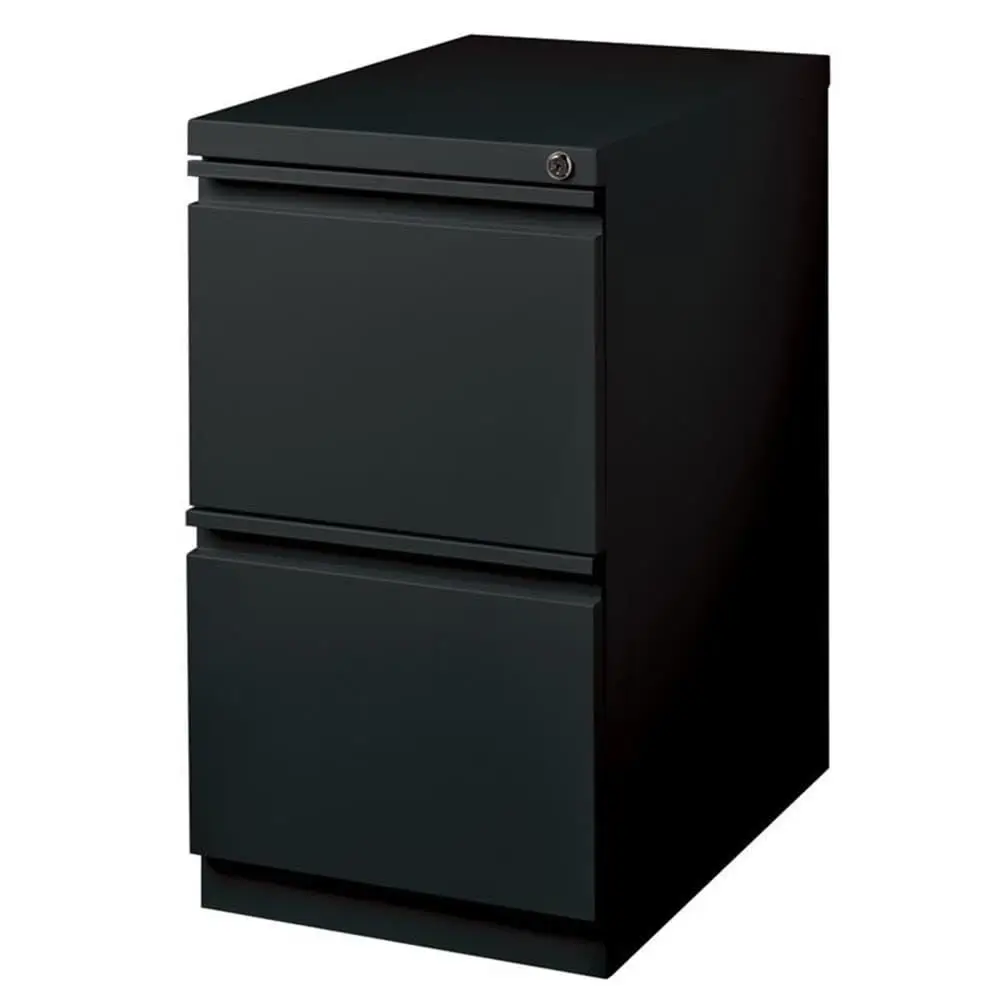 

amp Co Metal Mobile Pedestal Filing Cabinet, 23 in Deep, 2Drawer File File Configuration, Black Finish, BallBearing Suspension,