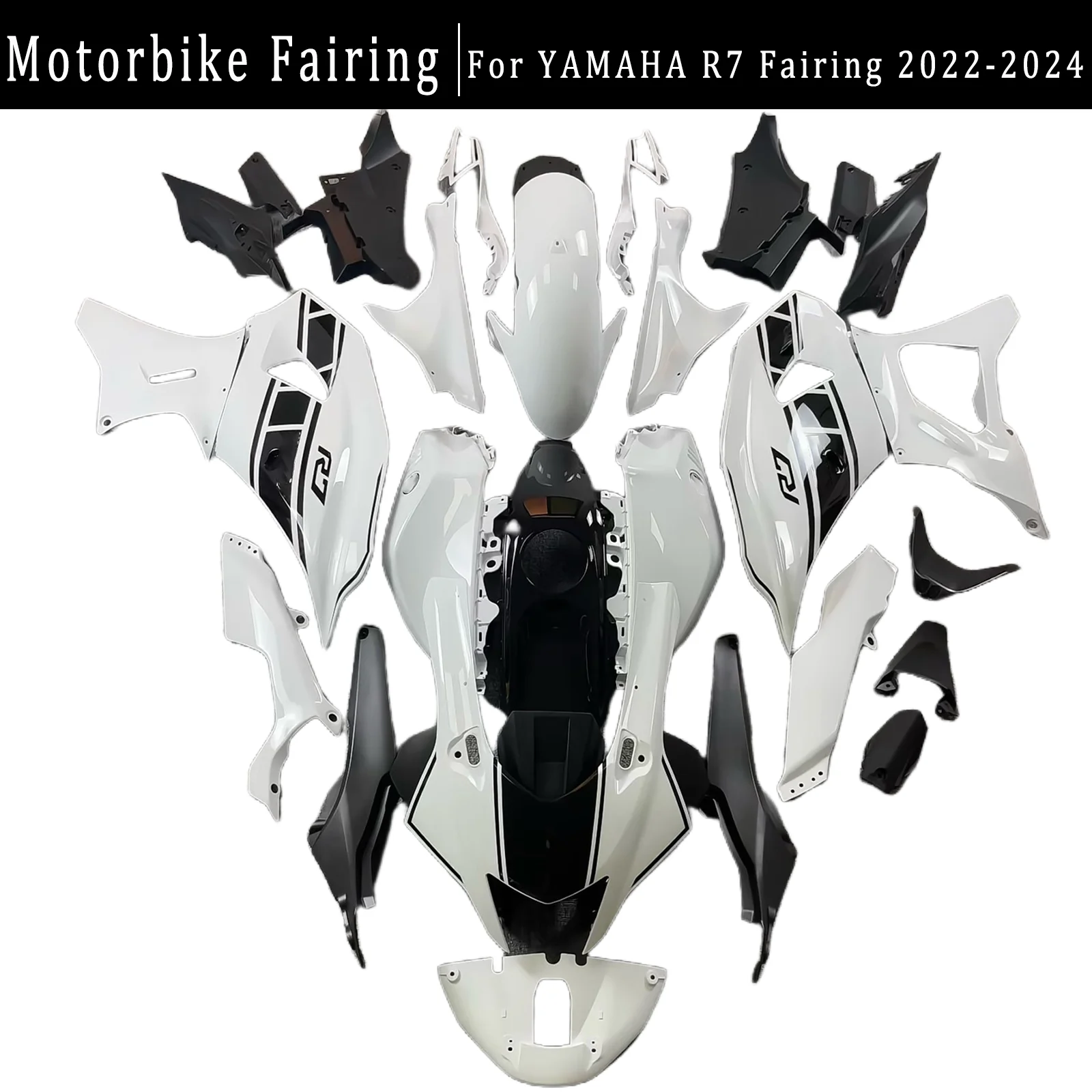 ABS injection moulded motorbike fairing kit for Yamaha YZF R7 2022 2023 2024 YZF-R7 22 23 24 custom fairing bodywork black white
