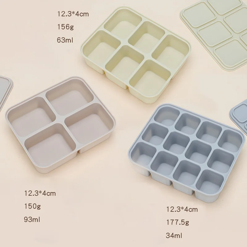 Infant and toddler silicone complementary food box, anti odor food grade silicone freezer box, mother and baby products