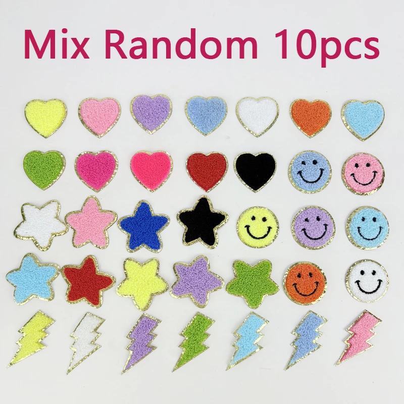 Picture 7: Star Cartoon Embroidery Patches Cloth Sticker Lightning Patch Sticker Bags Jacket Stick on Accessories Applique