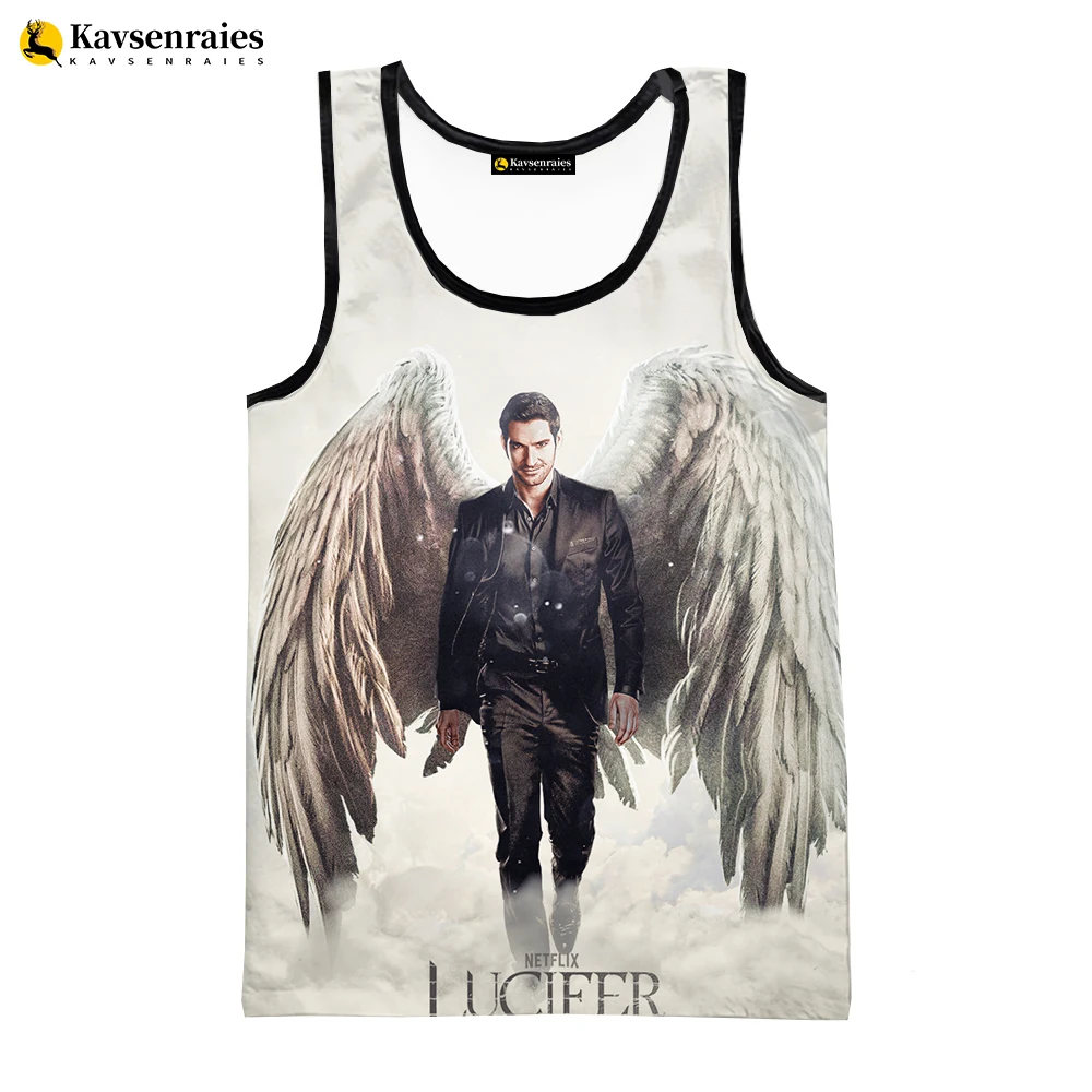 

Men Women Summer Fashion Casual Short Sleeve 3D Lucifer Printed Tank Tops Harajuku Streetwear Oversized Sleeveless Tops Tees