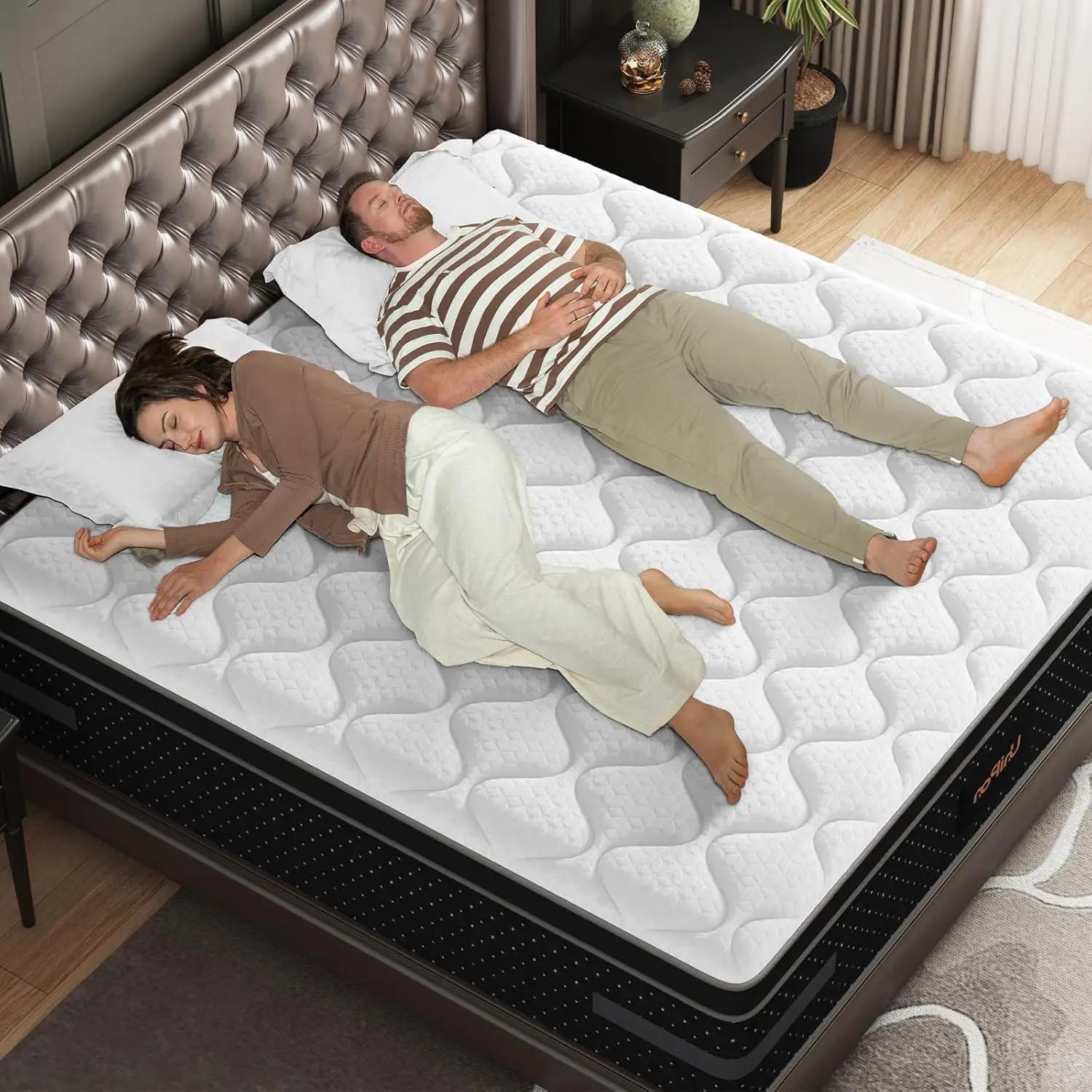 14 Inch   Hotel Collection Hybrid Mattress Back and   Support Zoned Support Deep Sleep Mattress Bed in Box