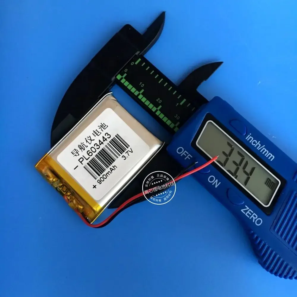 بطارية ليثيوم بوليمر 3.7 فولت، 603443   900MAH MP3، MP4 GPS الملاح، مكبرات الصوت الإلكترونية للكلاب خلية ليثيوم أيون قابلة لإعادة الشحن