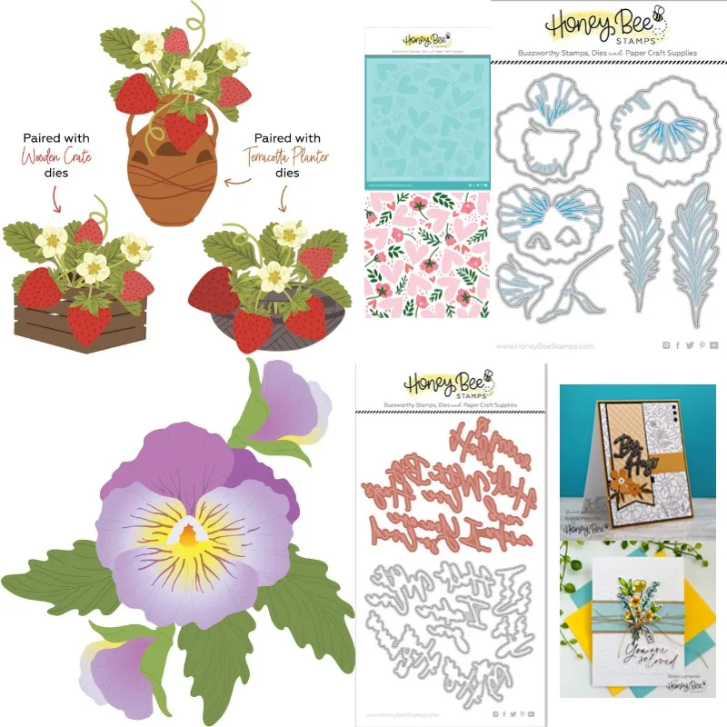 Lovely Layers: Pansy Flower Love Cutting Dies Scrapbook Diary Decoration Stencil Embossing Template DIY Greeting Card Handmade
