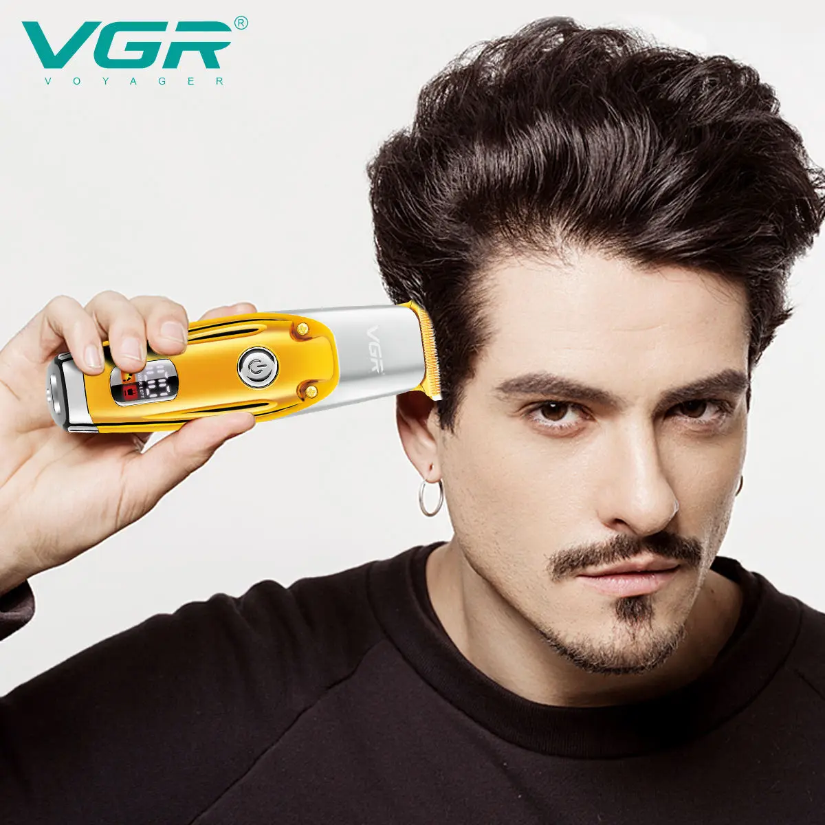 VGR Electric Hair Clipper Rechargeable Portable Home Appliance Personal Care Barber Trimmer For Men LCD USB Salon VGR V-277