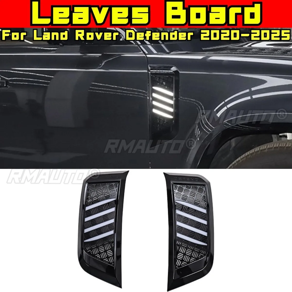 

For Land Rover Defender 2020-2025 Chin Body Kit Leaves Board Side Air Outlet Trim Air Grille Intake Vent Trim Car Accessories