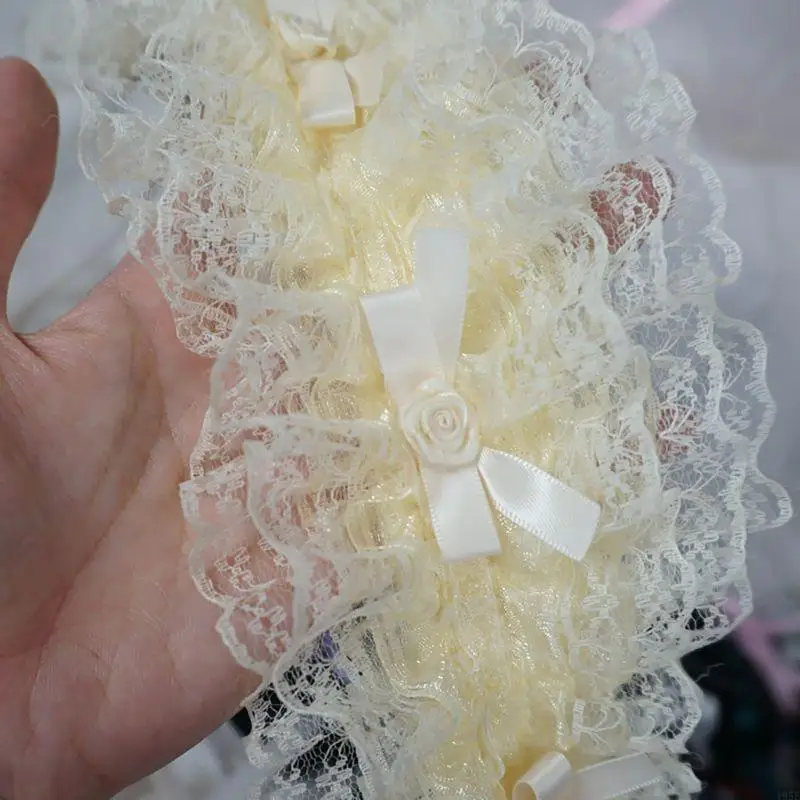 Couvre-chef en dentelle avec nœuds gothiques pour filles, bandeaux sous-culture, photographie demoiselle d'honneur 195E