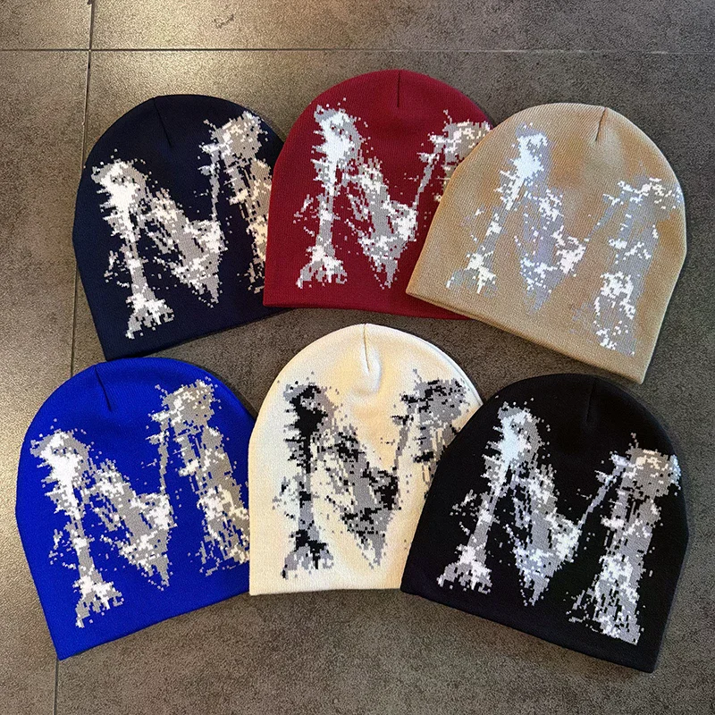 Winter Autumn Warm Beanies Women Men Y2K Star Pattern Outdoor Skullcap Skiing Hat Cold Hat Hip Hop Cycling Knit Gorras Gift